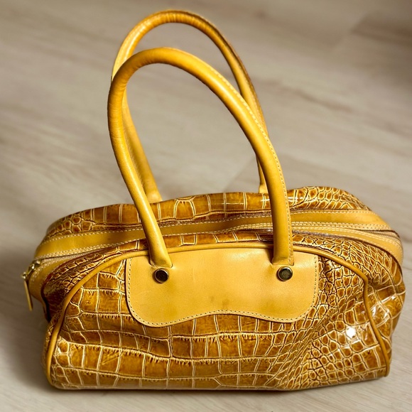 BEVERLY FELDMAN Rare Vintage Y2K Leather Crocodile Print Pocketbook Women’s OS - Picture 4 of 14